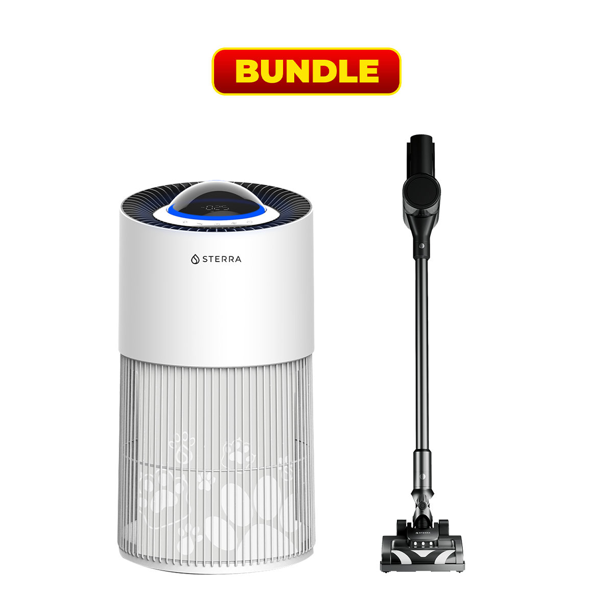 Sterra Paws™ True HEPA-14 Pet Air Purifier + Sterra Flow™ Cordless Vacuum Bundle