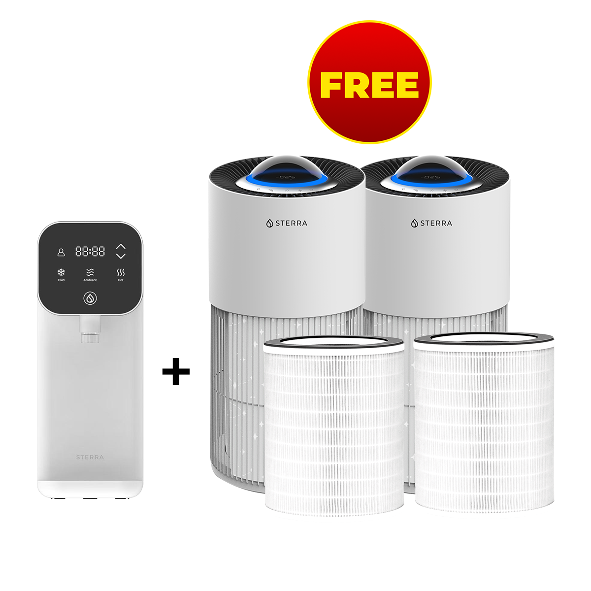 Buy Sterra 8™ Tankless Water Purifier, Get 2 FREE Air Purifiers + 2 FREE Formaldehyde Filters